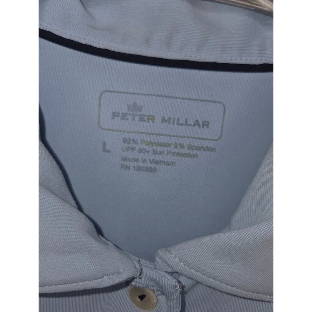 Peter Millar UPF 50+ Golf Polo, Women’s Large, Blue - Waverley 1896 Oregon
